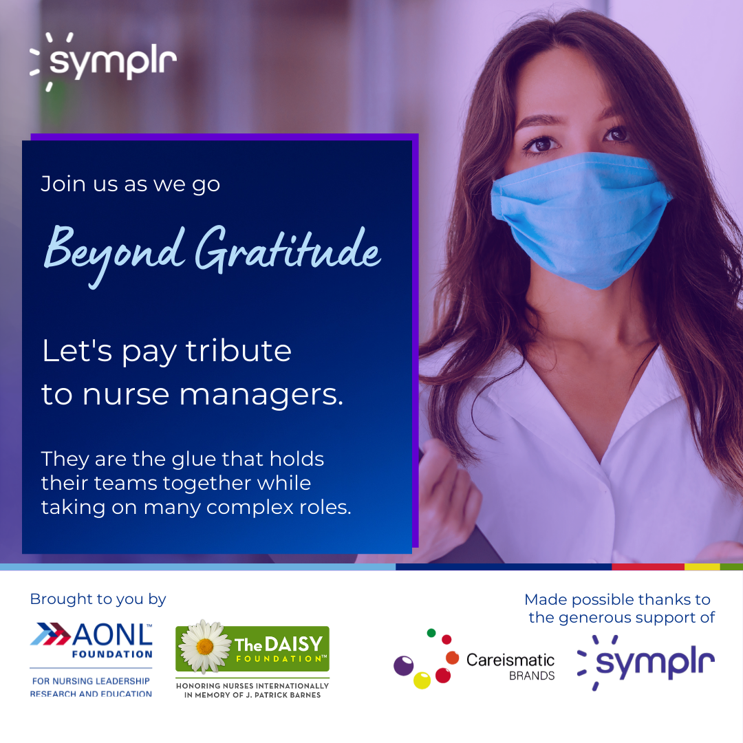 Beyond Gratitude ad showcasing AONL, DAISY, Careismatic and symplr logos